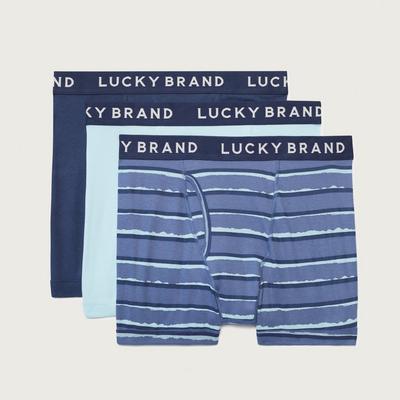 Lucky Brand 3 Pack Cotton Boxer Briefs - Men's Accessories Underwear Boxers Briefs, Size S