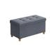 Pouf, Coffre de Rangement, Tabouret avec Repose-Pieds, Pliable, Banc avec Rangement, 38 x 76 x 40