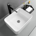 Lavabo Rectangulaire Moderne en Céramique, Évier de Salle de Bain, Bac à Laver Blanc, 400x300x135mm