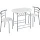 Yaheetech - Ensemble Table de Salle à Manger Ronde avec 2 Chaises en Bois mdf et en Métal Ensemble