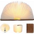 Aougo - Lampe de livre led pliante en bois, lampe de bureau led en noyer noir, veilleuse lampe de