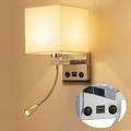 Applique de Chevet, Flexible usb led Applique Murale Liseuse Chambre Bras Oscillant Titulaire E27