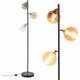 Relax4life - Lampadaire sur Pied Salon Design 162 cm, Lampe sur Pied avec 3 Abat-Jour Réglable en