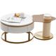 Froadp - Table Basse Ensemble de 2 pour Salon, Table D'appoint avec Aspect Marbre et Surface en