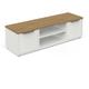 Banc tv access - 2 Portes + 1 Niche - Décor chene Hamilton et blanc - l 134,8 x p 39,6 x h 39,1 cm