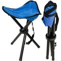 Tabouret Pliant pour camping pêche randonnée pique-nique Siege trépied facile à transporter Bleu