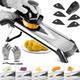 Mandoline Cuisine Professionnelle, Mandoline Inox avec Lame Tranchante en V, Mandoline Japonaise