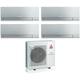 Mitsubishi - electric quadri split inverter climatiseur série kirigamine zen silver msz-ef 7+12+12