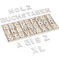 Lettre en bois, lot de 104, a à z, hauteur : 5 cm, alphabet pour décorer ou bricoler, blanche