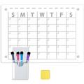 Tableau Calendrier Magnetique Effacable pour Refrigerateur 42 x 30 cm avec 4 Marqueurs 1 Trousse 1