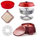 Pack Omnia Four + Sac + 2 Maniques + Grille + Moule En Silicone Camping-Car Bateau Van - Rouge