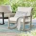 Stockholm Lounge Outdoor Rocking Chair With Cushion - Ash Black, Flax/Ash Black - Grandin Road
