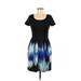 Betsey Johnson Casual Dress - Sheath Scoop Neck Short sleeves: Black Tie-dye Dresses - Women's Size 2