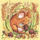 Mouse Cross Stitch Kit from Heritage Crafts Woodland Creatures range , Counted Cross Stitch, Cross stitch kit, 14ct or evenweave