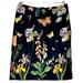 Anthropologie Skirts | Leifsdottir Anthropologie Velvet Butterfly Botanical Floral Pencil Skirt 4 | Color: Black | Size: 4