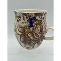 Anthropologie Dining | Anthropologie Homegrown “R” Initial Monogram Mug Floral Collectible | Color: Brown/Cream | Size: Os