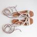 Free People Shoes | Free People Linden Wrap Sandal Bone And Lavendar | Color: Cream/Purple | Size: 10