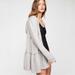 Free People Sweaters | Free People Tiered Trapeze Zip Up Sweat Shirt With Hoodie | Color: Gray/White | Size: Xs