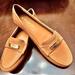 Coach Shoes | Coach Womans 7.5 Fredrica Leather Loafers Slip On Flats Brown Tan Gold | Color: Tan | Size: 7.5