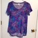 Lularoe Tops | Lularoe Women's M Purple & Blue Paisley T-Shirt | Color: Blue/Purple | Size: M