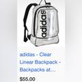 Adidas Bags | Addidas Clear Black Lined Large Multi Pocket Strapped Zippered Closure Backpack | Color: Black | Size: Os