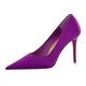 SPABOY Women's High Heel Pumps Classic Satin Pointed Toe Stiletto High Heels Pumps Shoes Evening Wedding Stiletto Heels Red Shoes for Girls (Color : Purple, Size : 4 UK)