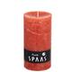 Spaas 8 Rustic Unscented Pillar Candles 70/130 mm, 60 Hours, Ginger Orange