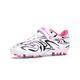 BLBK Children's Football Boots Outdoor Football Training Turf Cleat Trainers Football Shoes for Boys, White Pink, 11.5 UK Child