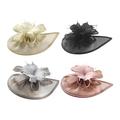 Harilla Elegant Feather Fascinator Headpiece for Women - Chic Hair Accessory for Special Occasions, Black Beige Pink Gray