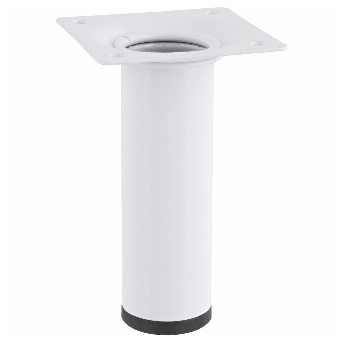 WAGNER Möbelbein CLASSIC RETRO - Ø 30 x 100 mm, Anschraubplatte 60 x 60 mm, Gewinde Ø 10 mm, Stahl, weiß - 12161001 Image