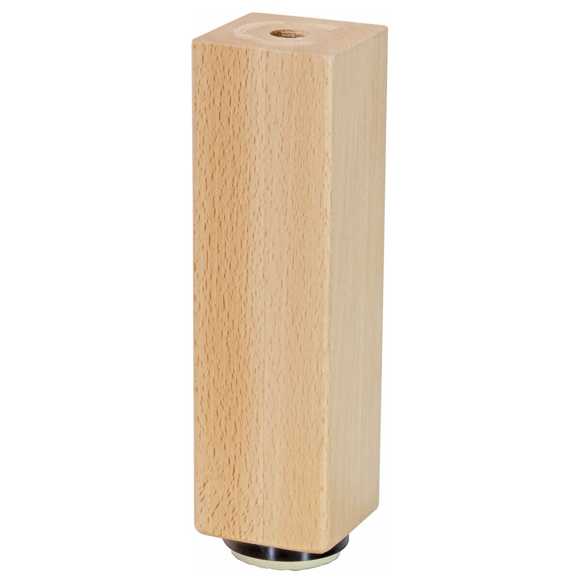 WAGNER Möbelbein BUCHE Holz eckig - 60 x 60 x 200 mm, natur, QuickClick® Filzgleiter Ø 50 mm, Gewinde Ø 10 mm - 12782401 Image