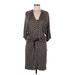 Etcetera Casual Dress - Shirtdress: Brown Print Dresses - Women's Size 6