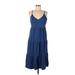 Old Navy Casual Dress - Midi V-Neck Sleeveless: Blue Dresses - Women's Size Large Petite
