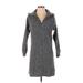Madewell Casual Dress - Mini Collared 3/4 sleeves: Gray Marled Dresses - Women's Size 2X-Small