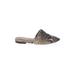 Steve Madden Mule/Clog: Gold Snake Print Shoes - Women's Size 8 1/2 - Almond Toe
