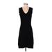 BCBGMAXAZRIA Casual Dress - Sheath V Neck Sleeveless: Black Solid Dresses - Women's Size Small