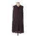 Madewell Casual Dress - Shift High Neck Sleeveless: Brown Solid Dresses - Women's Size Large