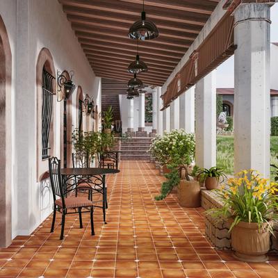 Merola Tile Sentier des Ocres Coin Blue 7-7/8" x 7-7/8" Porcelain Floor and Wall Tile