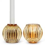 Amber Color Reversible Ball Taper/Votive Candle Holder