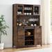 Farmhouse Wine Cabinet Kitchen Buffet with Wine Rack - 15.7"D x 47.2"W x 69.6"H