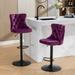 Swivel Velvet Barstools Adjusatble Seat Height from 25-33 Inch,17.7inch base, Modern Upholstered Bar Stools,Set of 2