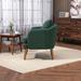 Mid-Century Accent Chair, Upholstered Lounge Chair Armchair with Solid Wood Frame, Boucle Reading Chair for Living Room