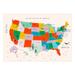 Peel & Stick Map Wall Mural - US Map With State Names - Removable Wallpaper