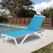 Patio Chaise Lounge Chair - Full Flat Alumium & Resin Legs, Outdoor Reclining Adjustable Chair for Sunbathing, Beach, Patio