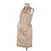 Be Maternity Casual Dress - Midi High Neck Sleeveless: Tan Solid Dresses - Women's Size 8