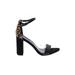 Kenneth Cole REACTION Heels: Black Leopard Print Shoes - Women's Size 8 1/2 - Open Toe