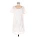 Sanctuary Casual Dress - Shift Scoop Neck Short sleeves: White Solid Dresses - Women's Size Medium