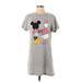 Disney Casual Dress - Shift Crew Neck Short sleeves: Gray Graphic Dresses - Women's Size X-Small