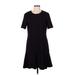 Calvin Klein Casual Dress - A-Line: Black Grid Dresses - Women's Size 10