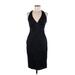 Bebe Cocktail Dress - Party Halter Sleeveless: Black Print Dresses - Women's Size Medium